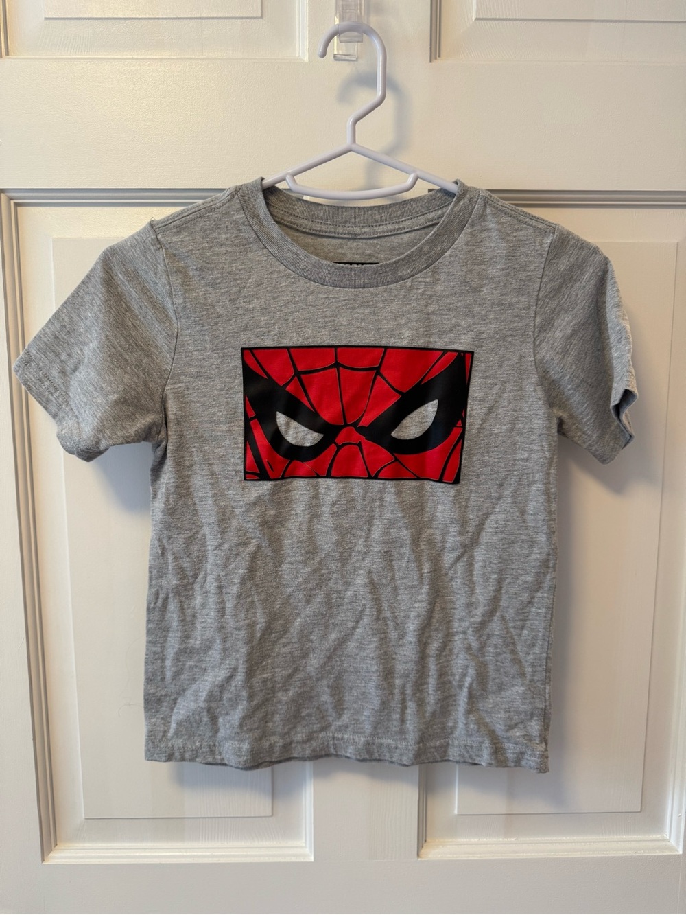 Marvel Kids Gray Tee with Red & Black Spider Mask Graphic
